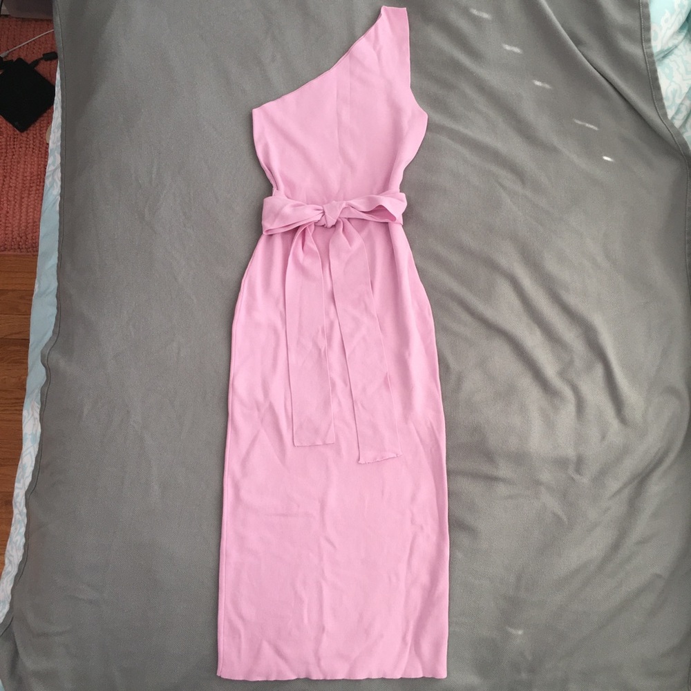 Vici pink one-shoulder bodycon dress